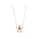 Rachel Zoe Green and White CZ Flower Pendant Necklace in 14K Gold Over
Sterling Silver