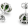 Chrome Diopside And Zircon Stud Earrings In Sterling Silver