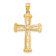 14k Two-tone Gold Diamond-Cut and Beaded Textured Cross Pendant