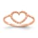 14K Rose Gold Polished and Textured Heart Ring