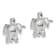 Rhodium Over Sterling Silver Polished Mini Sea Turtle Post Earrings