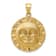 14k Yellow Gold Satin and Textured Sun Pendant