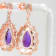 Amethyst and CZ 6.95 Ctw Pear 18K Rose Gold Over Sterling Silver Center
Design Earrings Jewelry