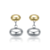 Two-Tone Double Bead And Chain Dangle Earrings In Rhodium And 14K Gold
Over Brass