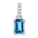 Rhodium Over 10k White Gold 1.3 ctw Blue Topaz and Accent Diamond Pendant