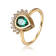 Chrome Diopside and White Topaz 14K Yellow Gold Over Sterling Silver
Ring, 2.24ctw