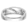 Rhodium Over 14K White Gold Diamond Trio Ladies Wedding Band 0.05ctw