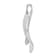Rhodium Over Sterling Silver Polished 3D Whale Tail Pendant
