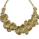 Gold Tone Metal Flower with Crystal Necklace