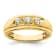 14K Yellow Gold 3-Stone Diamond Men's Ring 0.38ctw