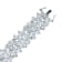 Colored Cubic Zirconia, Rhodium Plated over Sterling Silver Wide Flower Bracelet