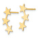 14k Yellow Gold Children's Polished 3-Star Stud Earrings