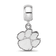 Sterling Silver Rhodium-plated LogoArt Clemson University Small Dangle Bead