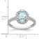 Rhodium Over 14K White Gold Aquamarine Diamond Halo Engagement Ring
