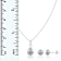 6mm Platinum Cultured Freshwater Pearl Rhodium Over Sterling Silver
Pendant & Earring Set
