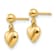 14k Yellow Gold Children's Puffed Heart Dangle Earrings