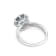 10mm Round Aquamarine and White CZ Rhodium Over Sterling Silver Ring, 3.62ctw