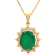 6.13 Ctw Emerald and 0.37 Ctw White Diamond Pendant in 14K YG
