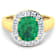 3.01ctw Green Emerald and Diamond 14K Yellow Gold Halo Ring