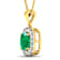 2.0ctw 14K Yellow Gold Zambian Emerald and White Diamond Pendant with 18
inch Cable Chain