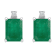 6x4mm Emerald Cut Emerald with Diamond Accents 14k White Gold Stud Earrings