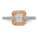 14K Rose Gold Diamond Cluster Engagement Ring 0.19ctw