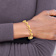 14k Yellow Gold Diamond-Cut Claddagh Link Bracelet