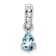 Rhodium Over 10k White Gold 0.5 cttw Pear Aquamarine and Accent Diamond Pendant