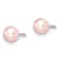 Rhodium Over Sterling Silver 4-5mm Pink Round FWC Pearl Stud Earrings