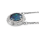 Sterling Silver Oval Boulder Opal Triplet and White Zircon Necklace 2.41ctw