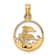 14k Yellow Gold Two Dolphins in Circle Pendant