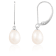7-8mm White Cultured Freshwater Pearl Rhodium Over Sterling Silver Earrings