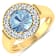 2.38ctw Blue Aquamarine and Diamond 14K Yellow Gold Halo Ring