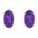 5x3mm Oval Amethyst 14k Yellow Gold Stud Earrings