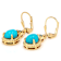 Turquoise Pear And Swiss Blue Topaz Earrings In 18K Gold Over Sterling
Silver 0.08ctw