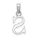 Rhodium Over 14k White Gold Polished Block Letter S Initial Pendant
