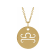 14K Yellow Gold Libra Zodiac Disc Pendant With Chain