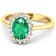 1.75ctw Green Emerald and Diamond 14K Yellow Gold Halo Ring