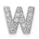 Rhodium Over 14K White Gold Diamond Letter W Initial Charm