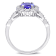 1.87ctw Tanzanite, White Topaz And Diamond Accent 14k White Gold Halo Ring