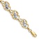 14k Two-tone Gold Diamond-Cut Fancy Flower Link Bracelet