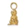 14k Yellow Gold Solid 3D Textured Squirrel with Nut pendant