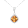 Yellow Cushion Citrine with Moissanite Accents Rhodium Over Silver
Citrine Pendant with Necklace