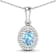 0.51ctw 14K White Gold Oval Aquamarine and White Diamond Pendant with 18
inch Cable Chain