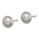 Rhodium Over Sterling Silver 8-9mm Freshwater Cultured Pearl Button Stud
Earring Set