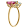 10K Yellow Gold Blue and Pink Topaz Ring 2.75ctw