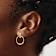 14k Yellow Gold Polished Circle Dangle Earrings