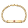 14k Yellow Gold Medical Polished Red Enamel Curb ID Bracelet