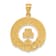 14k Yellow Gold Textured Claddagh Leaf Pendant