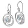 Rhodium Over Sterling Silver Polished Crystal Wave Dangle Earrings